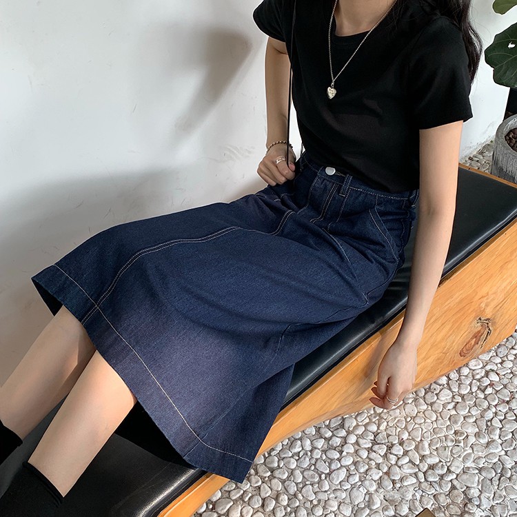 Chân Váy Denim Lưng Cao Thời Trang Cho Nữ | BigBuy360 - bigbuy360.vn