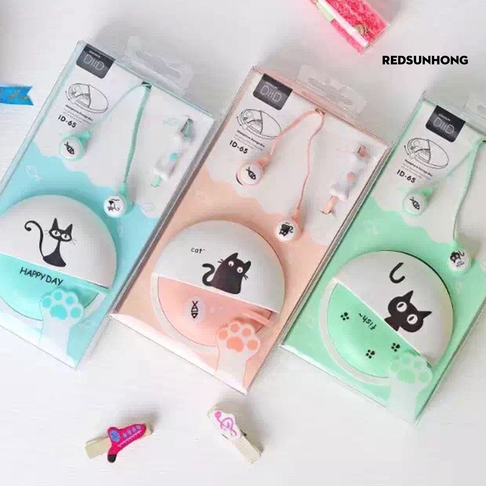 Tai Nghe Nhét Tai Hình Mèo Đáng Yêu Có Mic