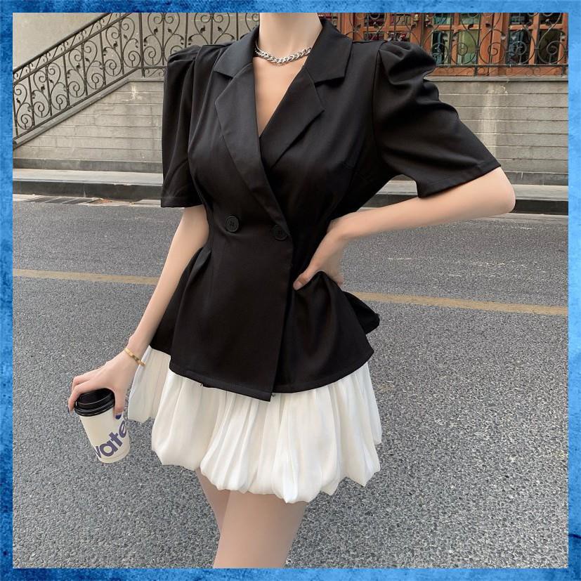 [Cao Cấp] Set Áo Vest Mix Chân Váy Xòe Phồng, Quần Áo Công Sở Tôn Dáng | BigBuy360 - bigbuy360.vn