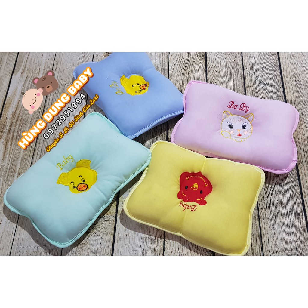 [Siêu Rẻ] Gối sơ sinh cotton lõm