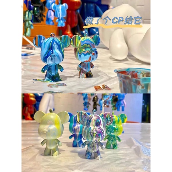 Set DIY Móc Khoá Handmade Gấu Bearbrick tự làm móc khoá thủ công đổ màu xinh xắn thích hợp làm quà tặng