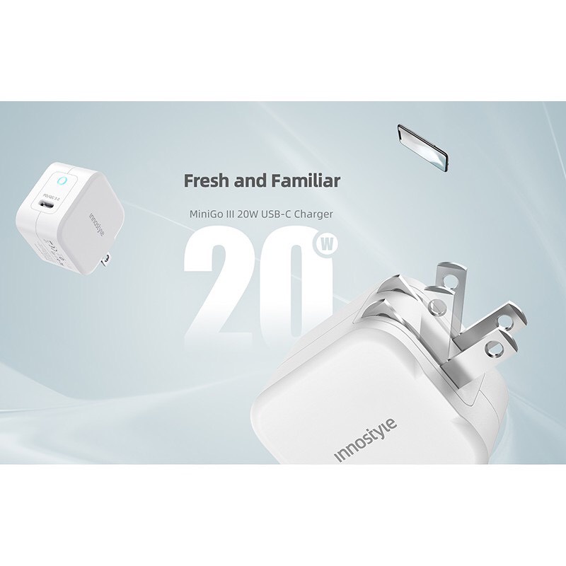 Củ Sạc nhanh Innostyle MiniGo III USB-C PD 20W - IC20PDWHI - Hàng Chính Hãng