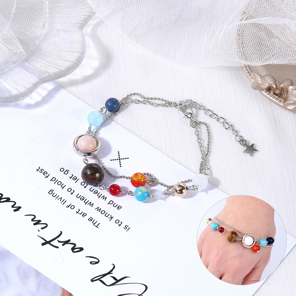 Set 1/2 Vòng Tay / Vòng cổ Thiết Kế Sáng Tạo Hình Hành Tinh Hệ Mặt Trời