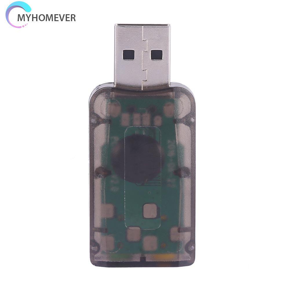 myhomever USB Sound Card 5.1 CH 3D Audio Adapter for Desktop Laptop Notebook Computer