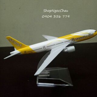 Máy bay mô hình tĩnh Fly Scoot B777 16cm
