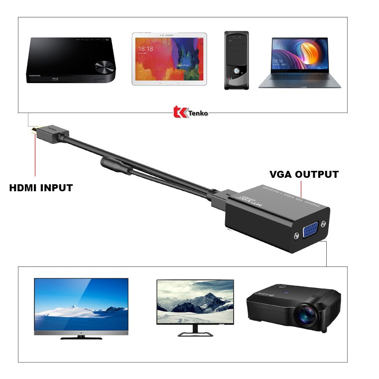 Cáp chuyển đổi HDMI to VGA có Audio MT-M01