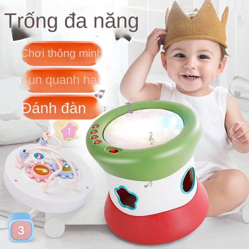 MNhạc cụ câu đố giáo dục sớm cho bé 1 tuổi 0-6-12 tháng 3 đồ chơi trẻ em tay trống vỗ nhẹ âm thanh