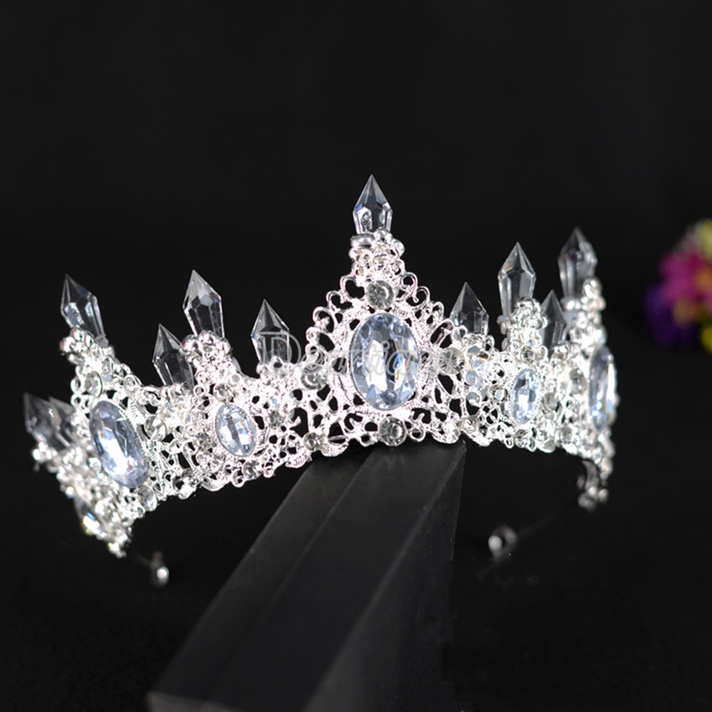 Vương Miện Cài Tóc Đính Đá Lấp Lánh Phụ Kiện Cho Cô Dâu