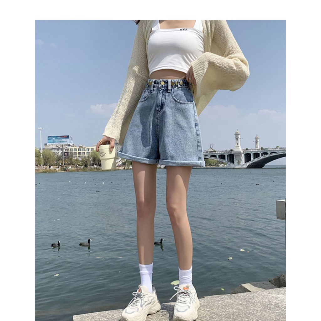 [ DỮ DẰNG ] QUẦN JEAN NGỐ LỬNG NỮ TRƠN CẠP CHỈNH LAI CUỐN MÀU XANH NHẠT CAO CẤP UTI PHONG CÁCH, FORM RỘNG THOẢI MÁI