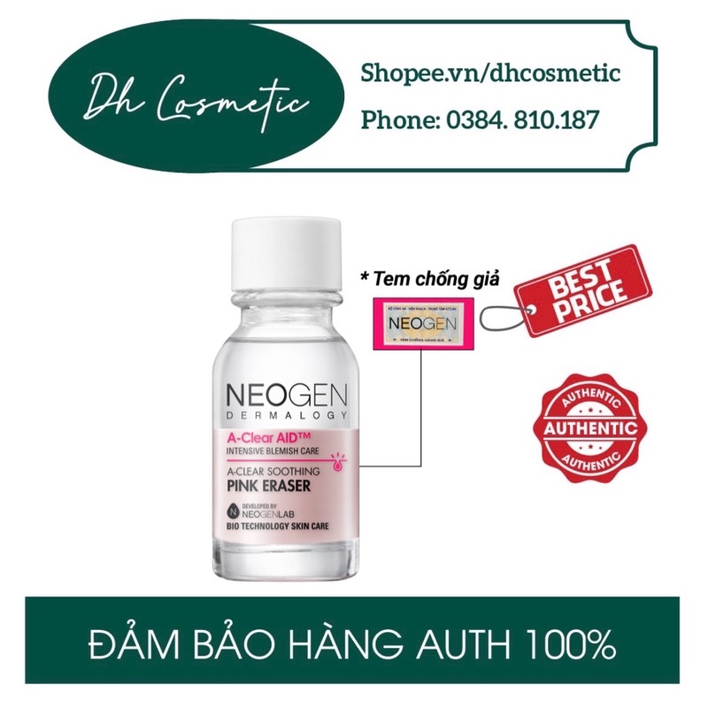 Chấm Mụn 2 Lớp Xẹp Mụn Sau 4H Neogen Dermalogy A-Clear Aid Soothing Pink Eraser 15ml