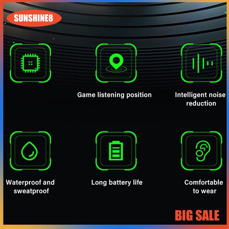【SUN】Wireless Earbuds Gaming Headphones Stereo Sports Waterproof Earbuds With Mic