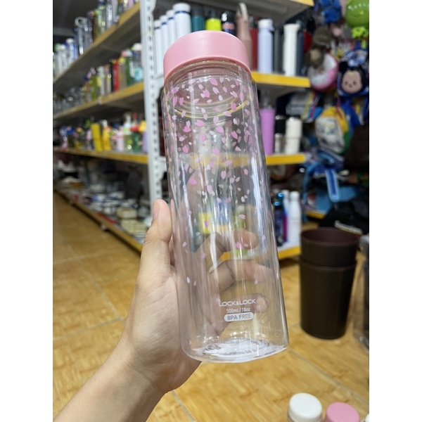 Bình nước nhựa hoa đào 500ml