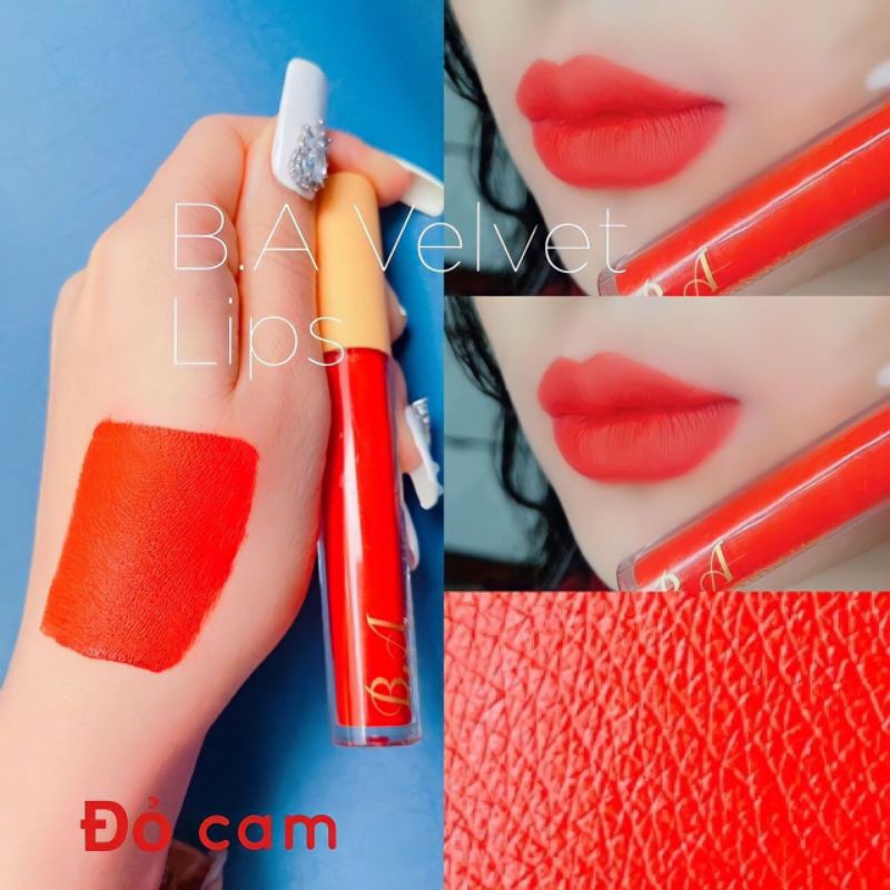 Son B.A Beauty Chính Hãng màu Đỏ Cam(tặng hủ dưỡng môi thảo mộc Colagen)