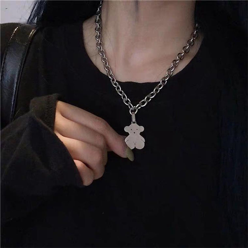 Dây Chuyền Mặt Hình Gấu Đơn Giản Thời Trang Cho Cặp Đôi