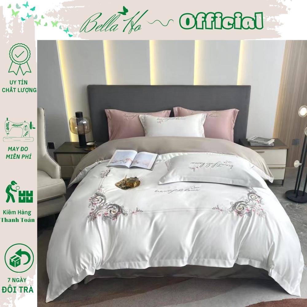 Bộ Chăn Ga Lụa Thêu Hoàng Gia Mẫu Mới 2022