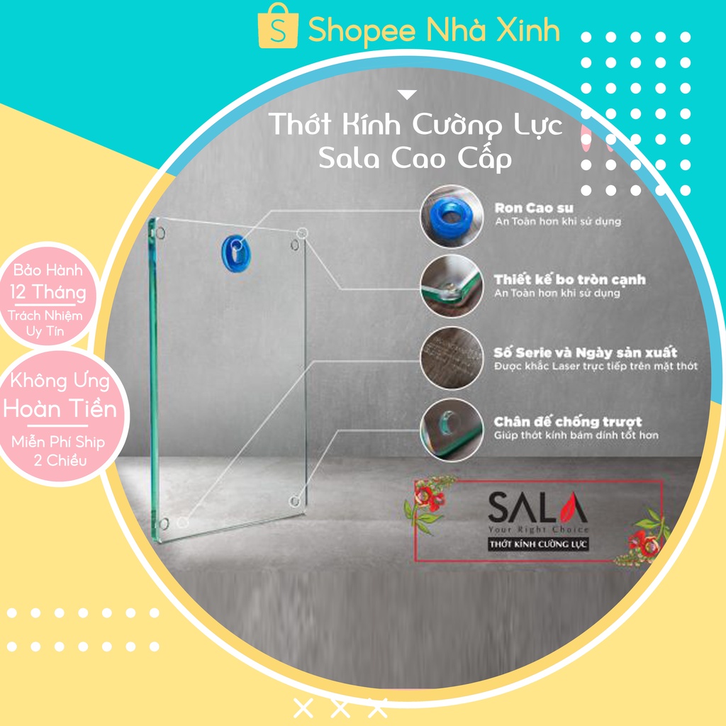 [Hàng Loại 1] Thớt Kính Cường Lực Sala - Aia Siêu Bền, dày dặn, chắc chắn