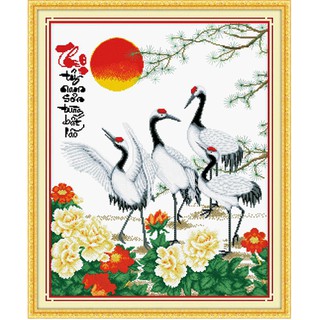 Tranh thêu chữ thập chữ thọ - dlh-222314 -60x73