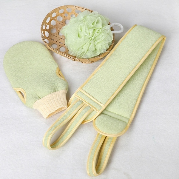 3pcs/set Body Cleaning Soft Brush /Home Hotel Bathroom Shower Ball Back Scrubber Set /Back Scrubber Towel /Exfoliating Skin Bath Gloves