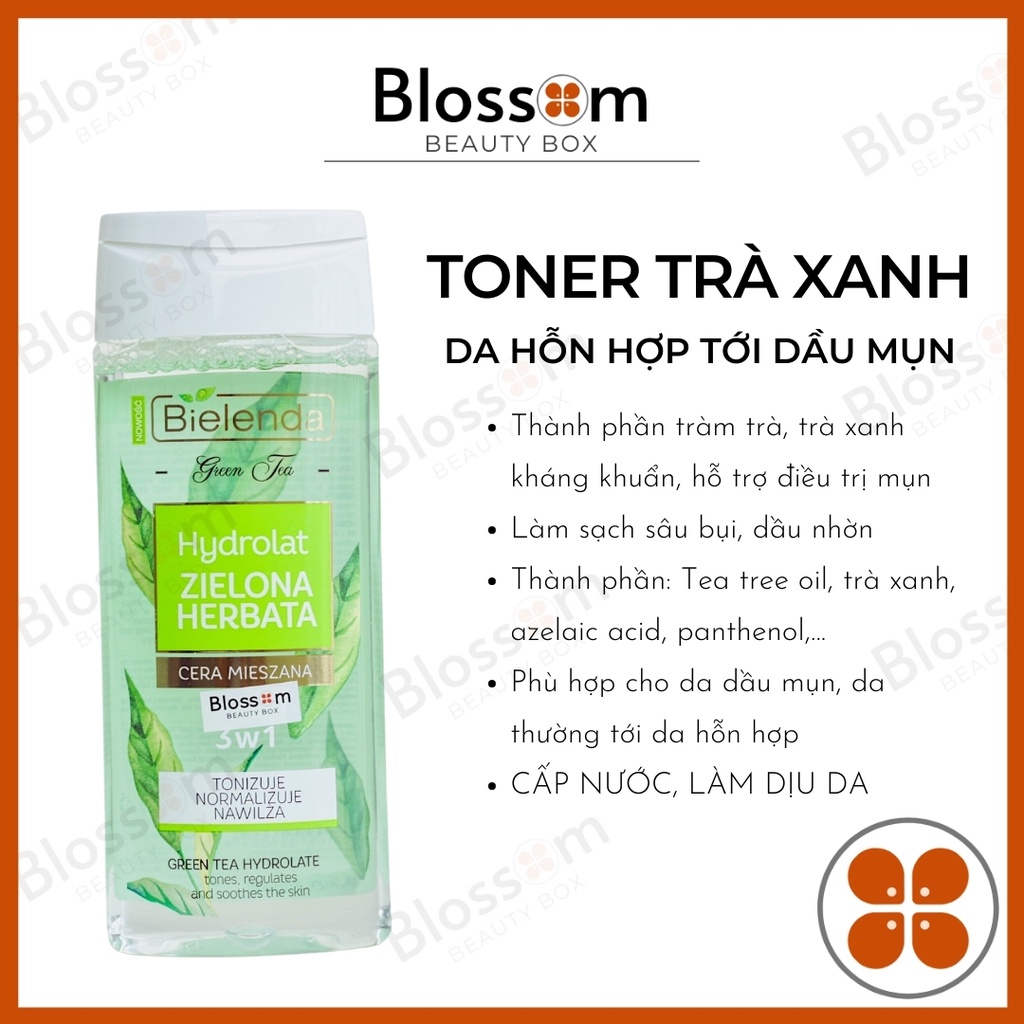 Toner Tea tree tràm trà + trà xanh Bielenda Green tea Hydrate