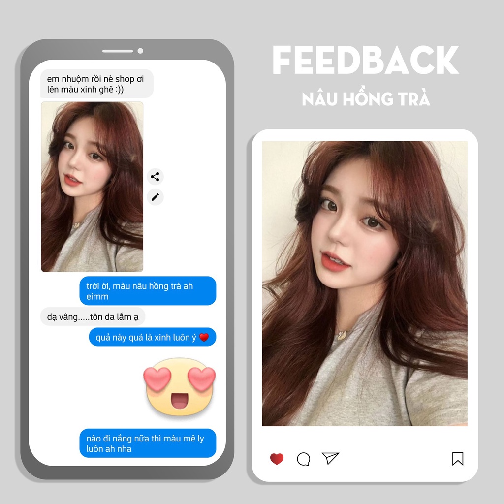 Thuốc nhuộm tóc nâu hồng trà sữa không cần tẩy tại nhà chính hãng OLAP - Hương Dịu COSMETIC