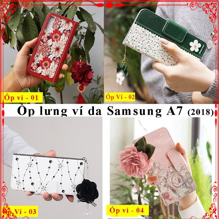 Bao da Samsung A7 2018, FREE SHIP bao da a7 có các ngăn đựng thẻ Visa, ATM, thẻ từ, thẻ thang máy, thẻ nhà, Aha Case