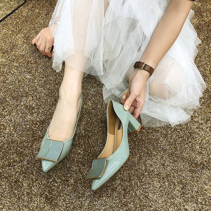 Giày cao gót mũi nhọn phong cách Hàn Quốc thanh lịch dành cho nữ