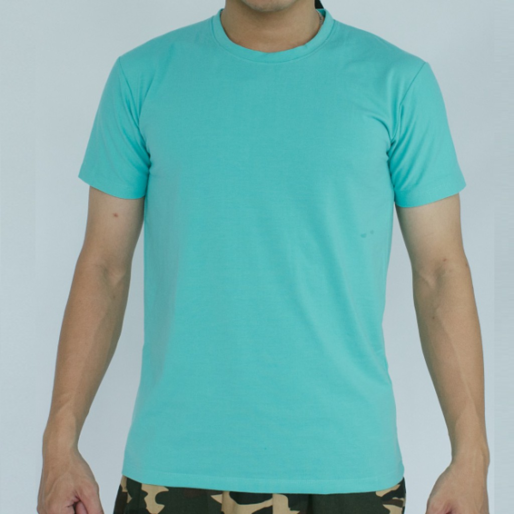 ÁO THUN TRƠN CỔ TRÒN MÀU XANH NGỌC TAY NGẮN NAM NỮ ( CÓ CẢ SIZE EM BÉ ) SMM941