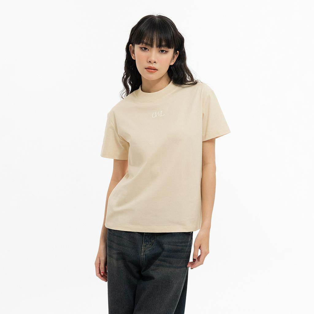 Áo thun nữ Owlbrand thêu logo /Tan