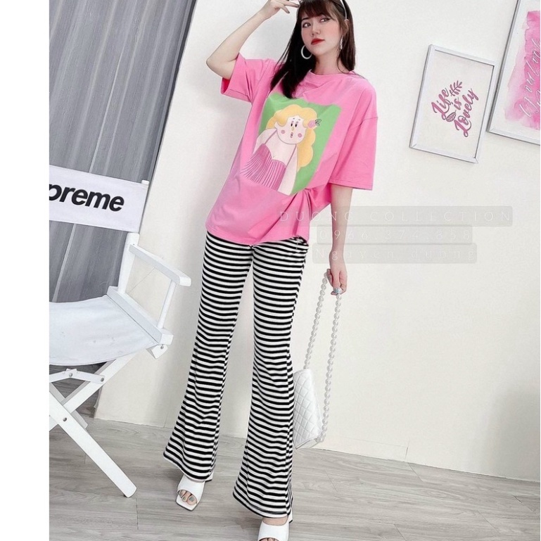 [HOT] Quần ống loe cạp cao legging dáng dài, Quần legging nữ ôm ống loe chất cottong co dãn QU43