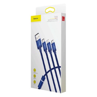 Baseus Data Faction 3 in 1 1.2m 3.5A USB to Micro USB + 8Pin + Type-C Cable