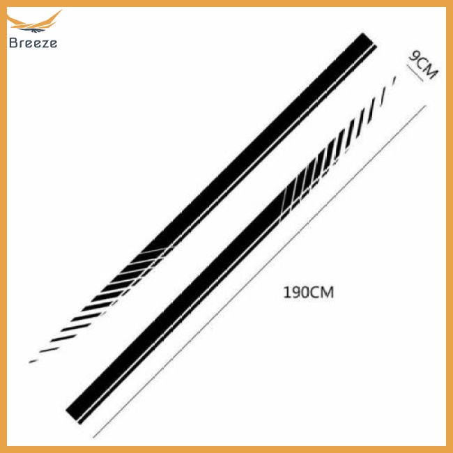 breeze 1 Pair Car  Sticker Appearance Striped Side Door Mudguard Skirt Refitted Stripes Decal For Racing Car