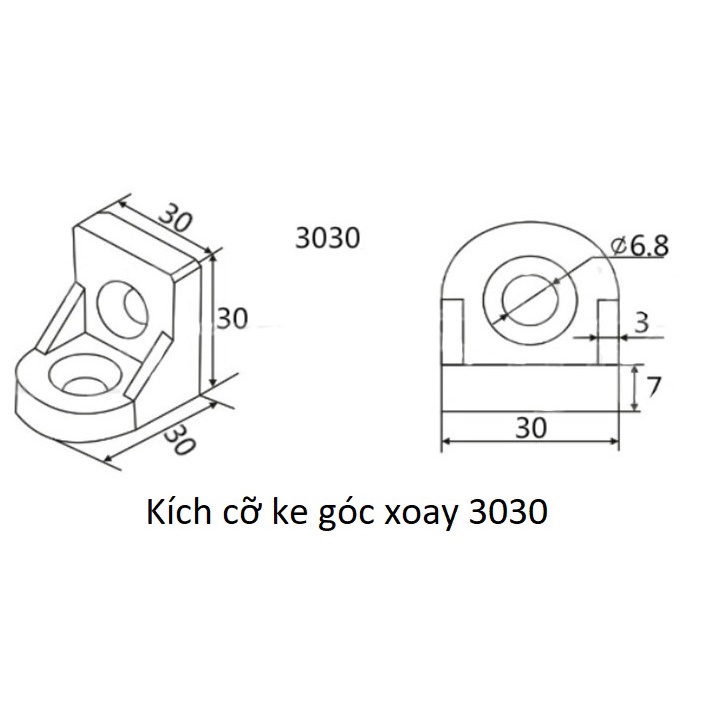 Ke Góc Xoay Cho Nhôm Định Hình 2020, 3030