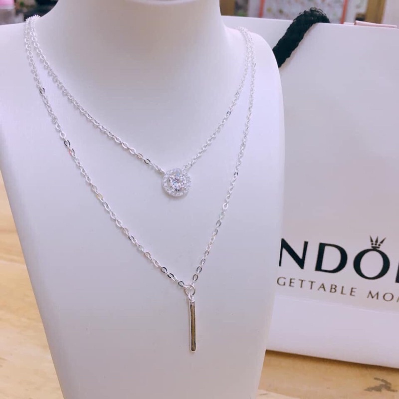 Dây chuyền nữ bạc đẹp mẫu mới 2 tầng trẻ trung sang trọng  - Kho sỉ bạc Nhất Linh