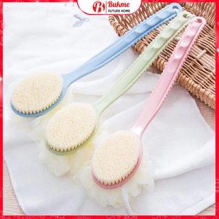 Cây bàn chải chà lưng tắm hai mặt, tích hợp bàn chải và bông tắm 2 trong 1