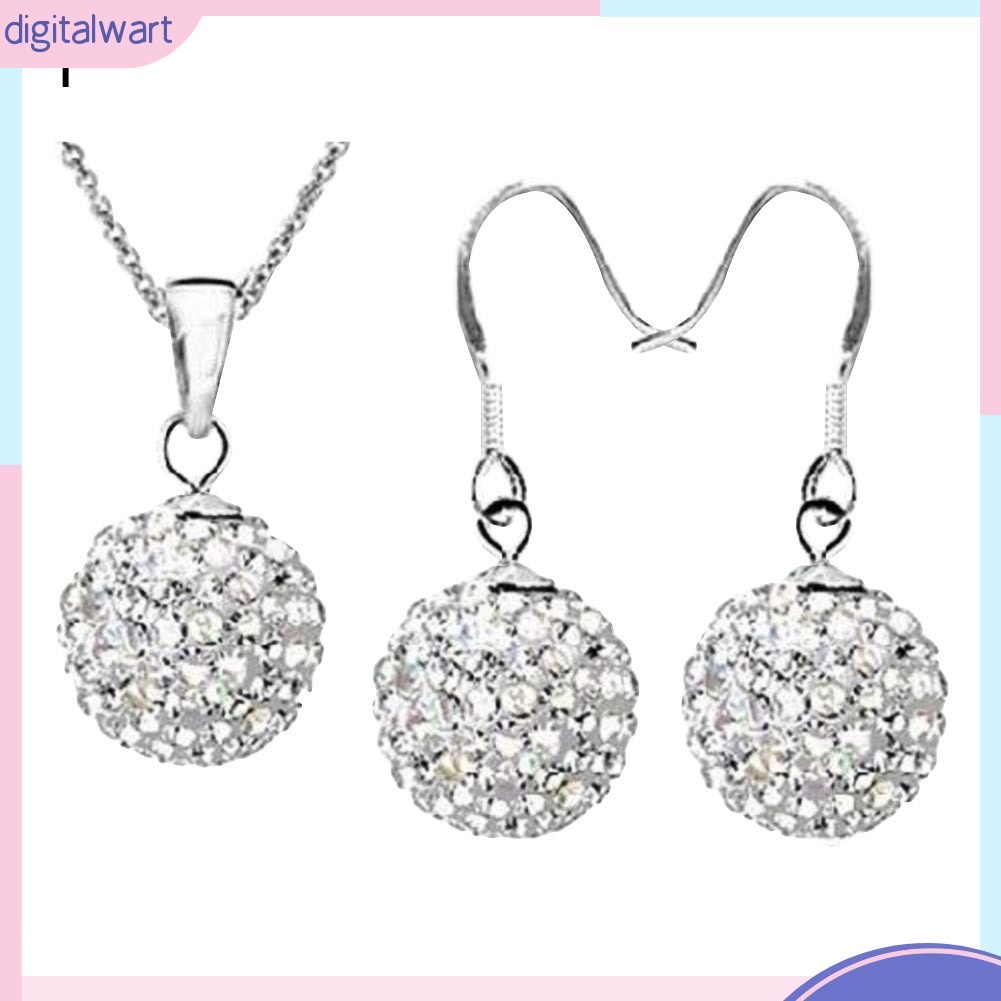 Set 2 Vòng cổ Và Đôi Khuyên Tai Đính Đá Thời Trang Thanh Lịch Dành Cho Nữ