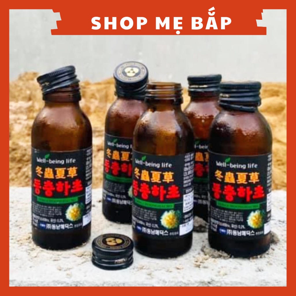 Hộp 10 Chai Nước Đông Trùng Hạ Thảo Red Ginseng Hàn Quốc x 100ml - Hàng Nhập Chính Hãng - Shop Mẹ Bắp [Date 2023]