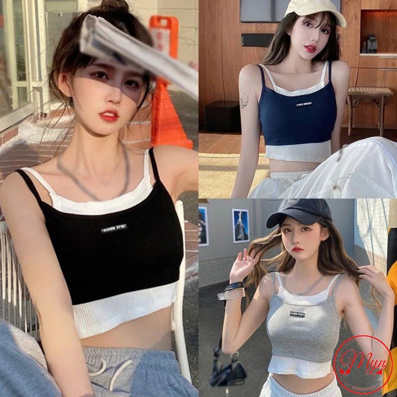 ÁO HAI DÂY CROPTOP PHỐI MÀU CÁ TÍNH FASHION SPORTS