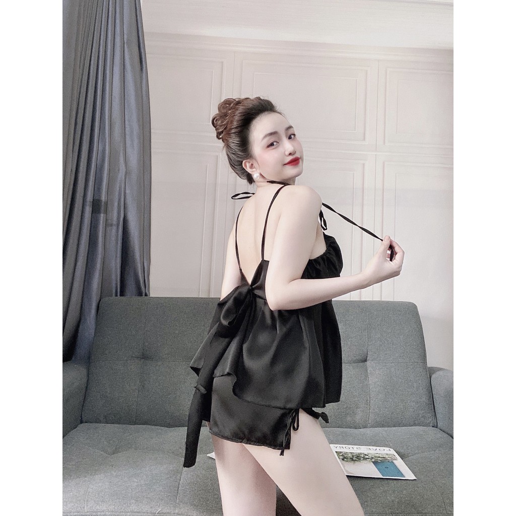 Đồ ngủ nữ sexy satin cao cấp mềm mịn thoáng mát hở lưng quyến rũ gợi cảm AN26 - D'Lavia | BigBuy360 - bigbuy360.vn