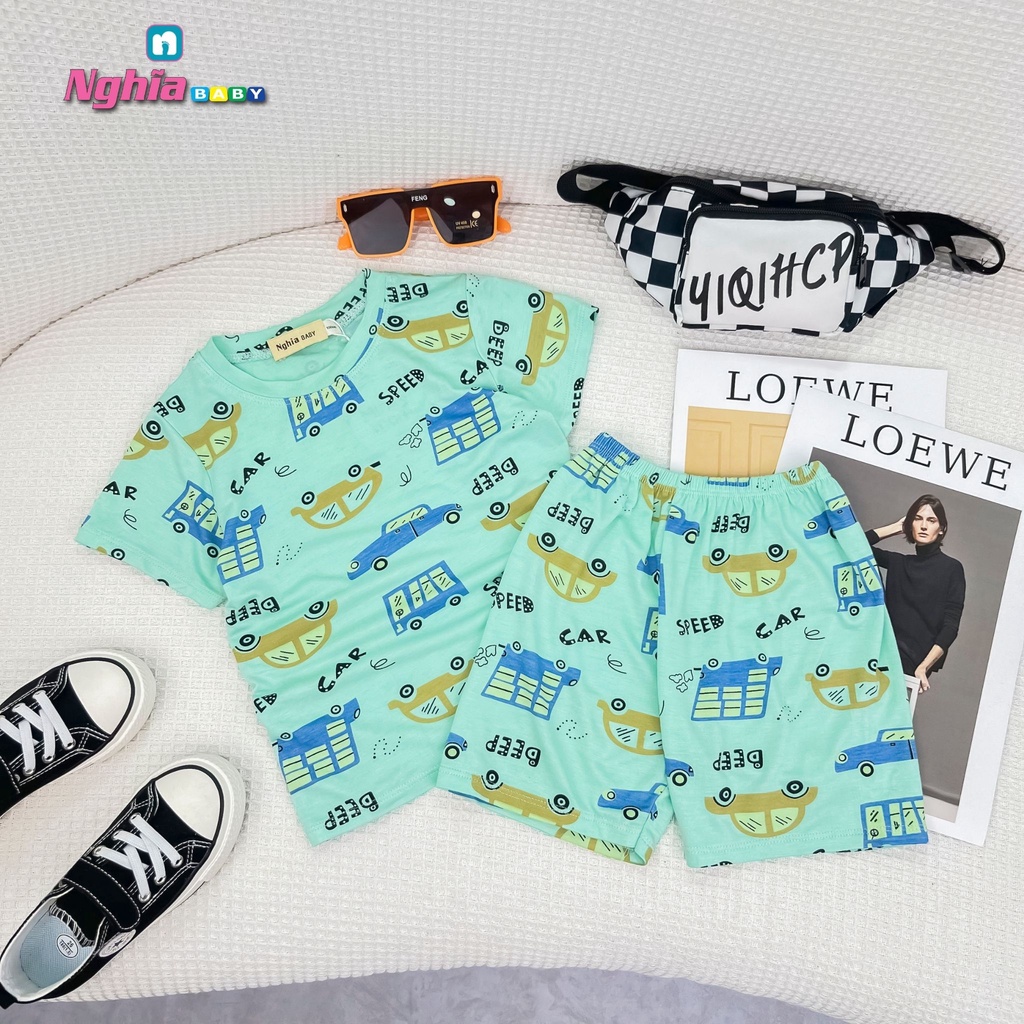 Đồ bộ NGHĨA BABY hình mặt gấu tay dài 11-23kg