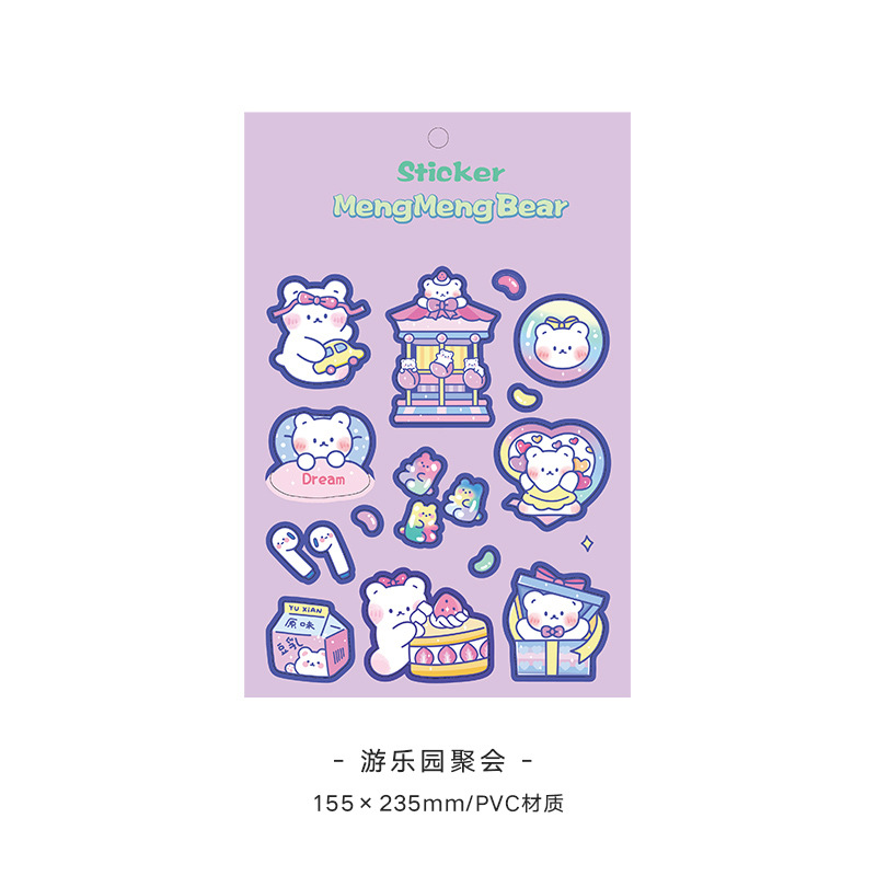 Tấm hình dán gấu dễ thương dùng để trang trí