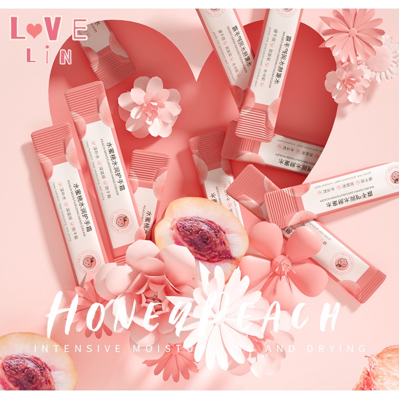 [Lovelin] Hộp 20 Gói Kem Dưỡng Ẩm Da Tay Chiết Xuất Đào Mùa Thu Và Mùa Đông