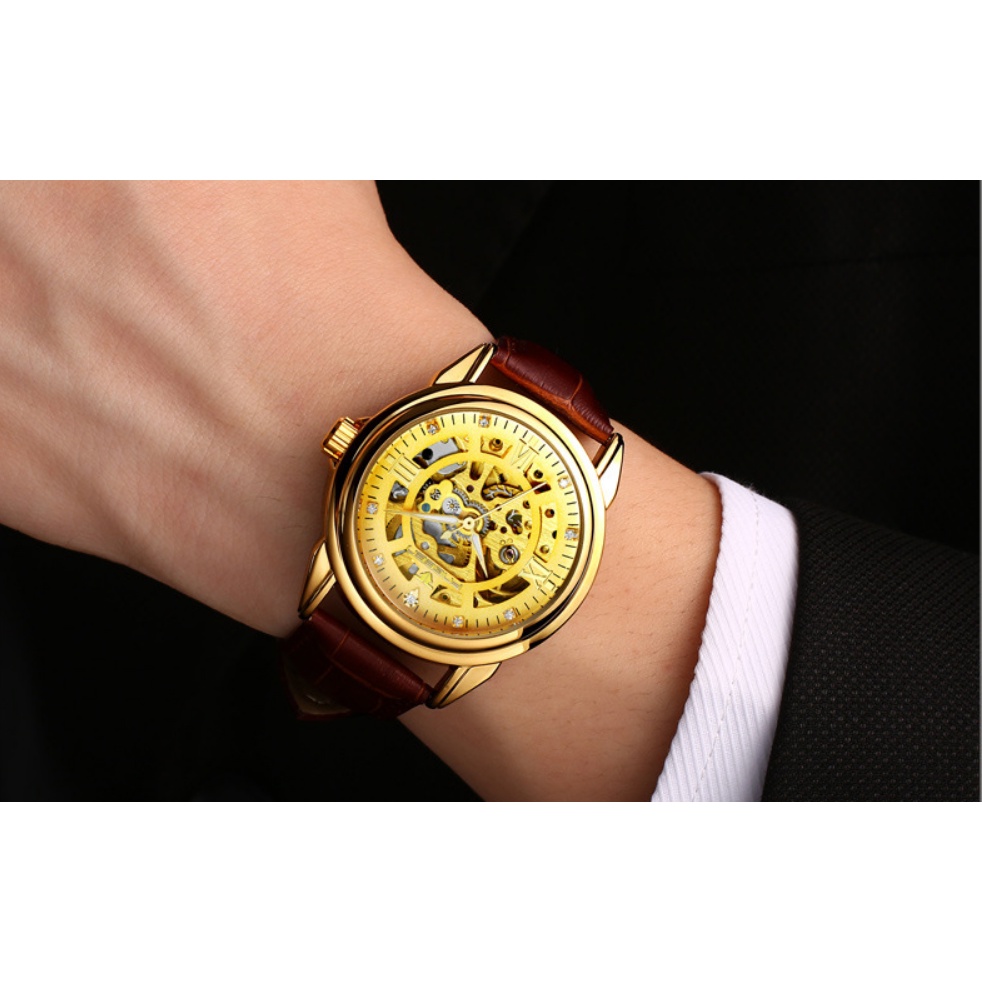 Đồng Hồ Cơ Nam FNGEEN Dây Da Đủ Màu Chống nước , chống xước, Mặt Kính Tráng Sapphire