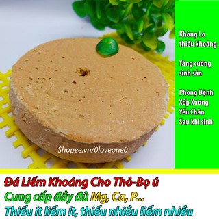 1 đá liếm khoáng treo lồng cho thỏ-bọ ú - guinea pig(1 viên nặng 200-220g tặng kèm dây treo)