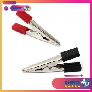 Cặp đầu kẹp cá sấu 5cm đỏ + đen