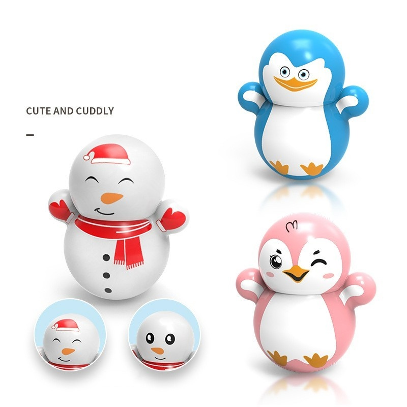 Đồ chơi búp bê lật đật hình người tuyết/ chim cánh cụt trang trí phòng khách