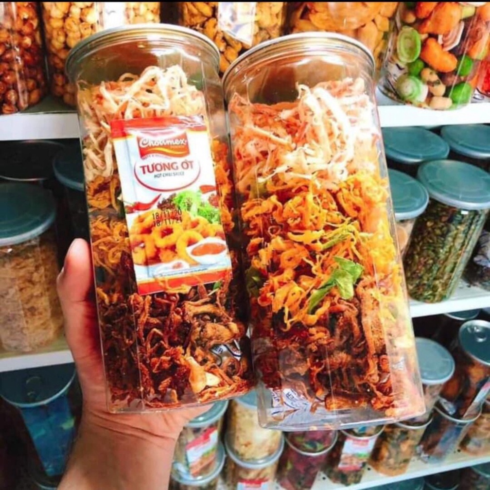 Khô mực mix khô heo, khô gà lon 300g, mix 3 vị, đậm đà, hàng đảm bảo chất lượng | BigBuy360 - bigbuy360.vn