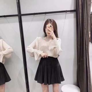 Áo vải nhún tiểu thư ulzzang