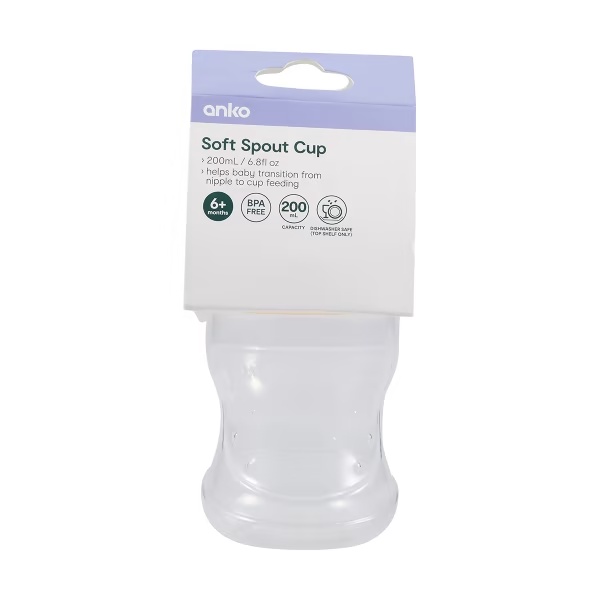 Bình tập uống nước Anko Soft Spout Cup, Úc  chất liệu an toàn, dùng cho bé từ 6 tháng tuổi
