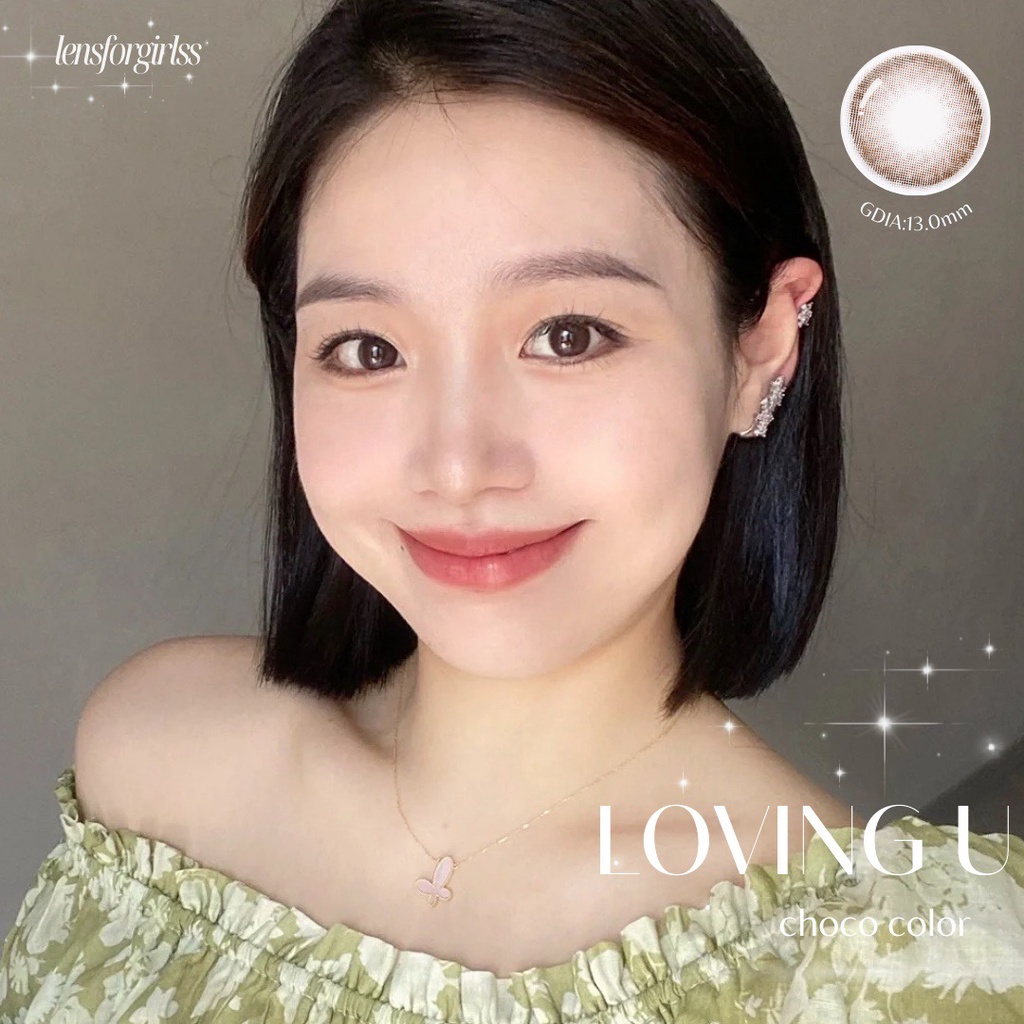 Kính áp tròng nâu choco tự nhiên LOVING U CHOCO chính hãng OLENS | Hsd 3-6 tháng | Lens cận