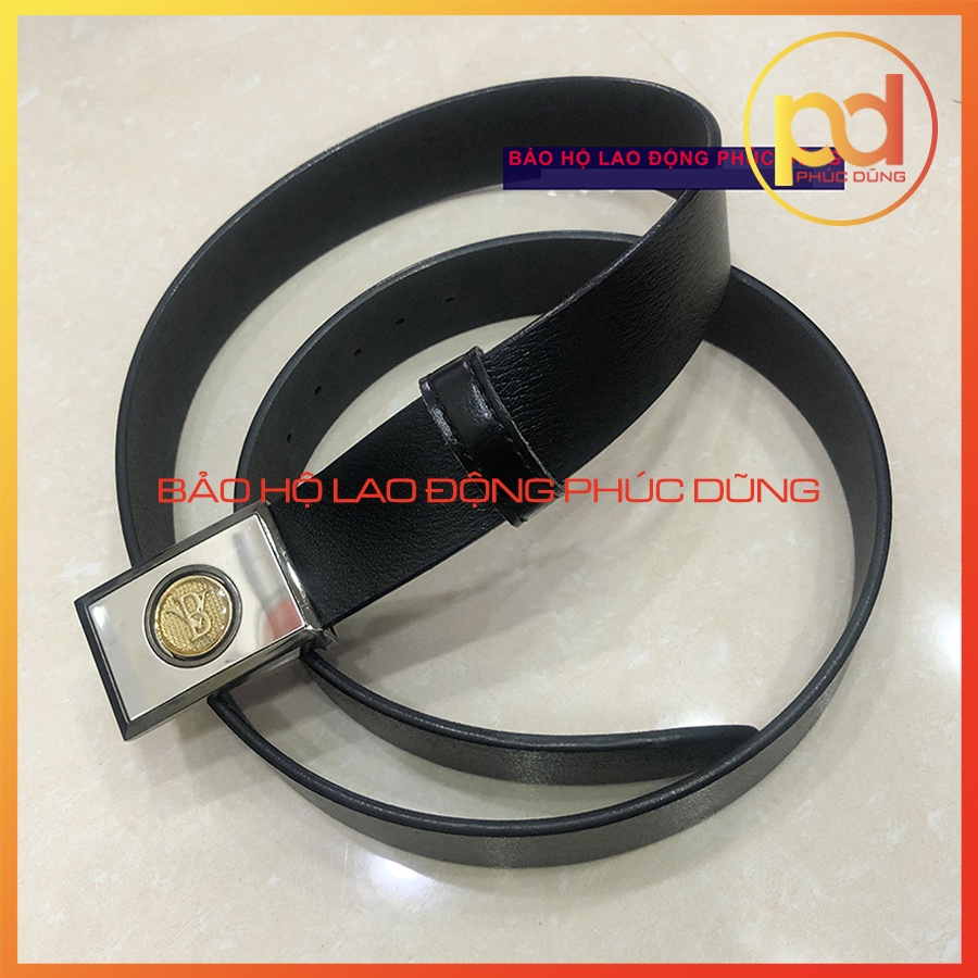 Thắt lưng nam bảo vệ màu đen da thật 100% giá rẻ khoá nút bấm tiện lợi siêu bền sang trọng chuyên nghiệp
